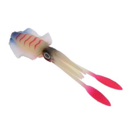 Lifelike Vivid Saltwater Soft Plastic Squid Skirt Bait Luminous 6.02inch