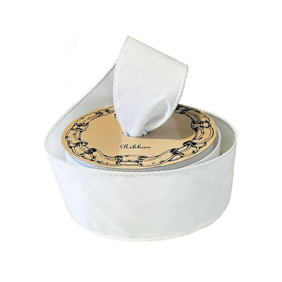 White Velvet Christmas Decoration Ribbon - 2 1/2" x 25 Yards, Wired Ribbon for Wreaths, Gift Wrap, Bows, Crafts, Anniversary, Birthday, Embellishments, Garland, Swag