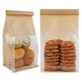 thumbnail image 7 of 100pcs Bakery Bags with Window, Tin Tie Tab Lock Bags, Kraft Paper Bags for Cookies (Brown 9.3x4.7inch), 7 of 7