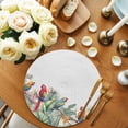 thumbnail image 2 of Summer Botanical Round Placemats Set of 2 for Dinning Tables,Heat-proof Braided Table Mats 13 Inch,Watercolor Tropical Plants Birds Washable Place Mat for Kitchen Restaurant Party Decor Table Setting, 2 of 9