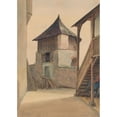 thumbnail image 2 of Ladislav Treskoň 18x24 Black Ornate Framed Double Matted Museum Art Print Titled: Zvolen Castle Bastion (1923), 2 of 5