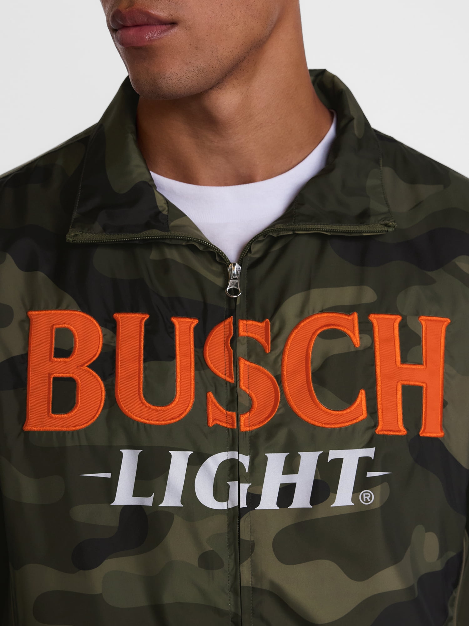 Busch Light Men's Graphic Windbreaker Jacket with Long Sleeves, Sizes S-3XL