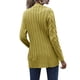 thumbnail image 2 of Jumpingount Suéter de mujer con cuello en V Botón Prendas de abrigo Abrigo de otoño de punto de manga larga Prendas para la parte del cuerpo Amarillo METRO, 2 of 6