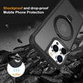 thumbnail image 6 of Case for Apple iPhone 15 Pro,Decase Ultra Slim Matte Translucent Shell,Support Wireless Charging,MagSafe Magnetic Shockproof Phone Cover With Ring Kickstand,for iPhone 15 Pro - black, 6 of 6