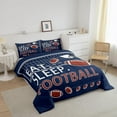 thumbnail image 2 of Erosebridal Rugby Comforter Set Queen Size Football Field Coverlet Set Decor Ball Games Comforter Microfiber Navy Blue Quilt Set Bedroom Bedclothes, 2 of 6