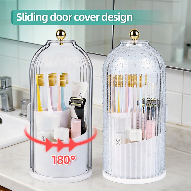 LYZHBFJ Rotating Toothbrush Holder with Sliding Lid photo 2