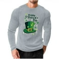 thumbnail image 3 of VBTAPA Mens St. Patricks Day T Shirts Shamrock Print Tshirt Clover Graphic Tee Long Sleeve St Patty's Day Waffle Tshirts Gray M, 3 of 6