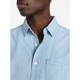 thumbnail image 5 of George Men's and Big Men's Chambray Poplin Button Up Shirt with Short Sleeves, Sizes XS-3XL, 5 of 5