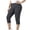 AN15_Gray, variant on Women Capri Pants Plus Size Stretch Knee Length Leggings Ribbed Elastic Waist Casual Summer Pull On Capris Purple 2XL