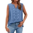 thumbnail image 3 of Women's Linen Tank Tops Pleated Cotton Linen V Neck Sleeveless Fashion Casual Vest Top V Neck Tops for Women, 3 of 6