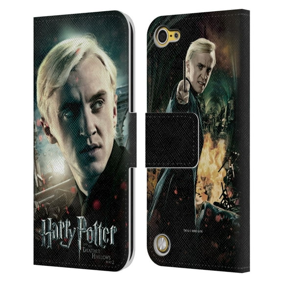Head Case Designs Officially Licensed Harry Potter Deathly Hallows VIII Draco Malfoy Leather Book Wallet Case Cover Compatible with Apple iPod Touch 5G 5th Gen