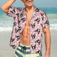 thumbnail image 5 of KLL Men's Hawaiian Shirt Short Sleeve Button Down Beach Shirts-French Bulldog, 5 of 5