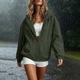 thumbnail image 6 of Horkkom Rain Jacket Women Zip Up Hood Lightweight Windbreaker Jacket Casual Hiking Outdoor Waterproof Jackets with Pockets XXL, 6 of 10
