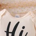 thumbnail image 6 of HWJAD Hello I'm New Here Newborn Girls Clothes Baby Girl Outfits Infant Girls Long Sleeve Romper Skirt Leg Warmer Headband Set, 6 of 11
