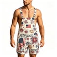 thumbnail image 5 of CAIVO Coveralls for Men Bibs Overalls Festival Jumpsuits Shorts Romper Adjustable Strap With Pockets Summer Independence Day Themed Jumpsuit With Straps Striped Stars Printed 1776-2026, 5 of 6