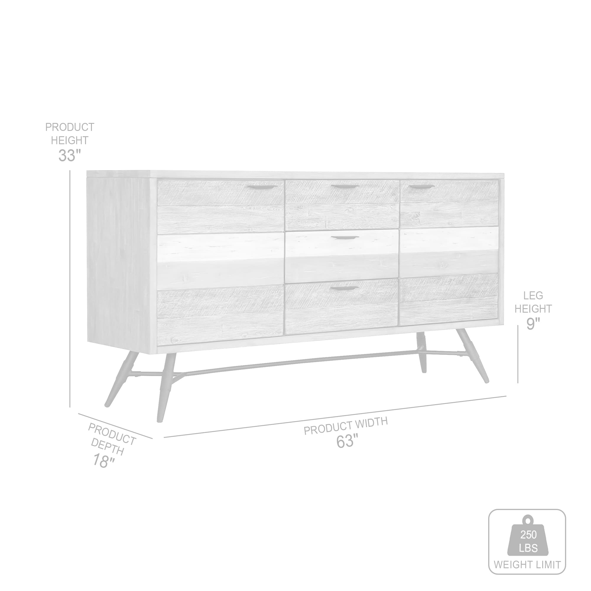 Bridges Sideboard Buffet Cabinet in Two Tone Acacia Wood
