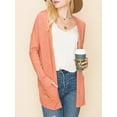 thumbnail image 2 of Doublju Women's Long Sleeve Pocket Open Front Knit Cardigan Sweater with Plus Size, 2 of 3