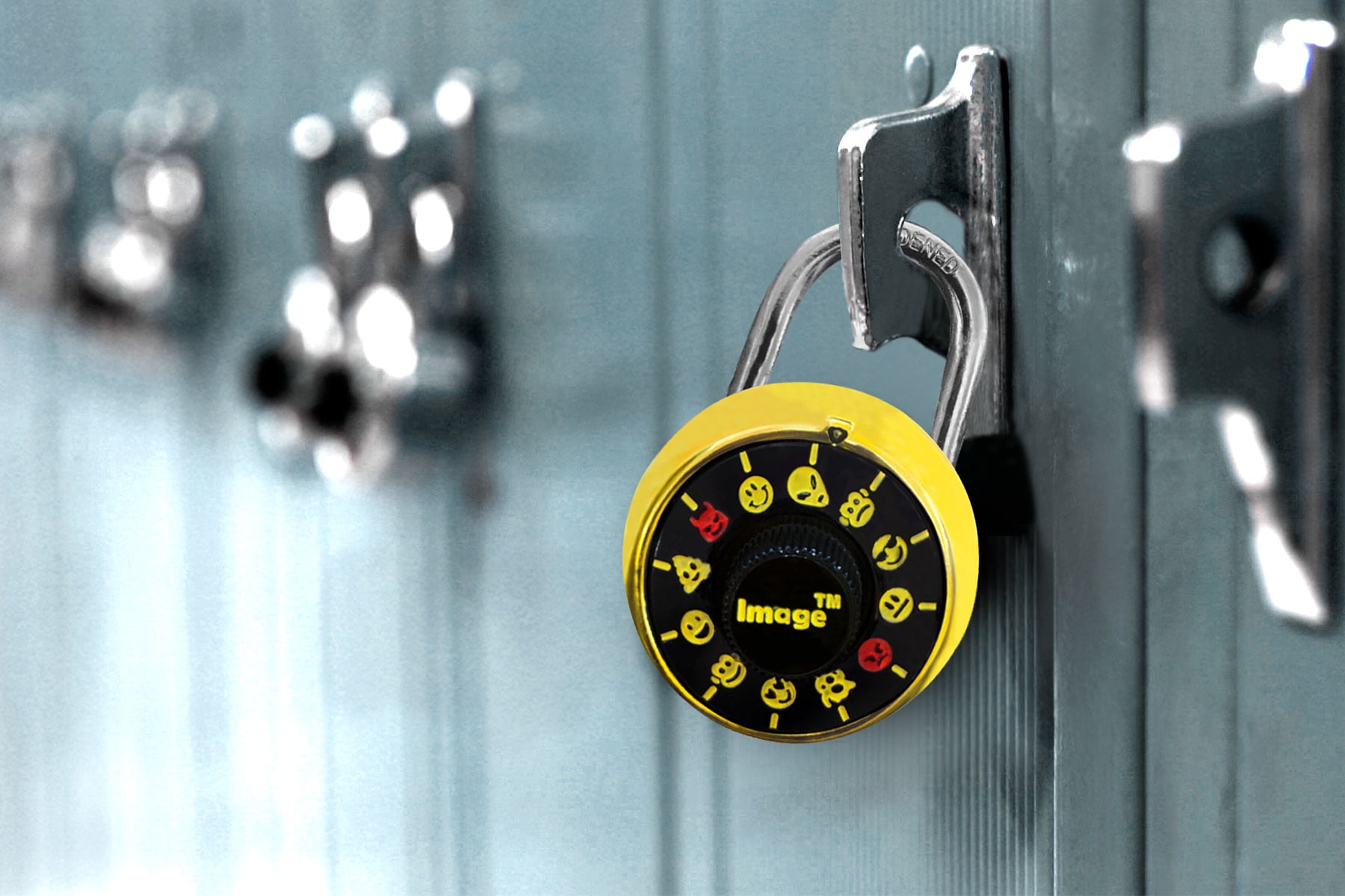 Combination Lock with Fun Emojis, Patented Non-Resettable Combination Lock  for All Types of Lockers Gym, School, Storage Facilities (With  Administrative Key) 