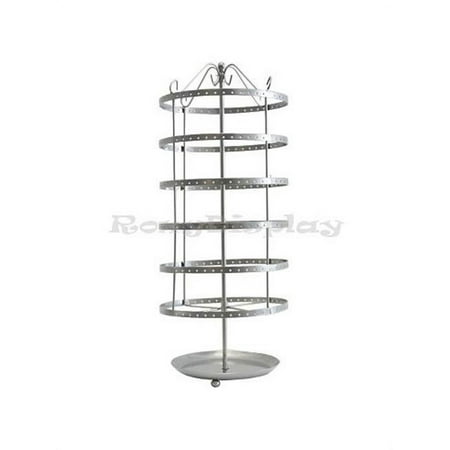 JW-DQFA-216 Boutique Earrings Rotating Holder Display - Gray, 108 Pieces