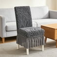 thumbnail image 6 of Ovzne Overall Coverage Jacquard Chair Cover – Thickened Elastic Skirt-Style Dining Chair Slipcover, 6 of 6