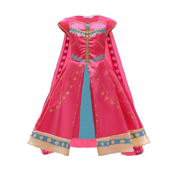 Vestido de princesa Jasmine para niñas, disfraz de Aladdín, trajes de tul tradicionales árabes para Halloween, juego de rol Fivean unisex