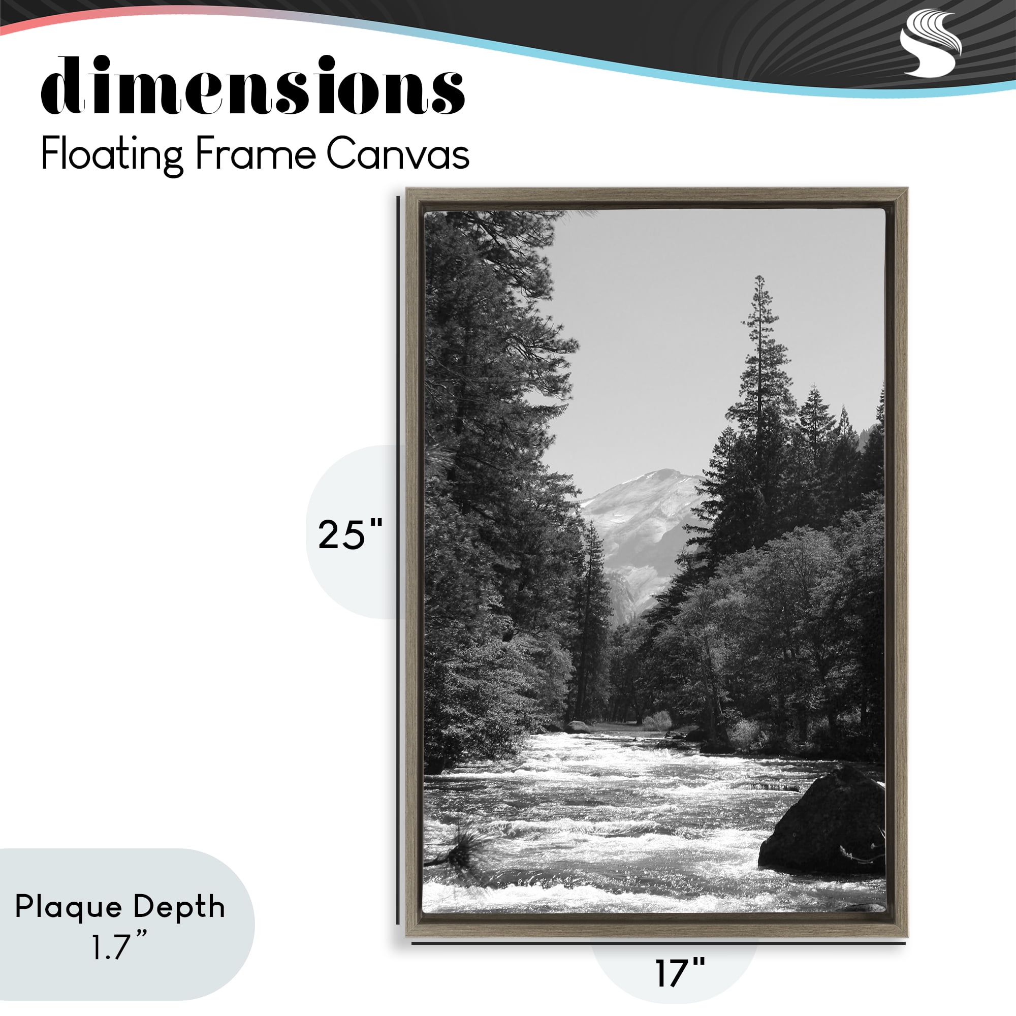 Stupell Industries Merced River Flow Brown Framed Floater Canvas Wall Art, design by Kim Curinga