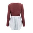 thumbnail image 4 of Women's Long Sleeve Nursing Tops Pregnancy Maternity Striped Breastfeeding T-Shirt Tunic Tee Top Blouse Red M, 4 of 7