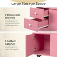 thumbnail image 5 of Zimtown Foldable Nail Table w/Dust Collector, 2 Shelves, Wheels & Drawers, Pink Manicure Desk, 5 of 10