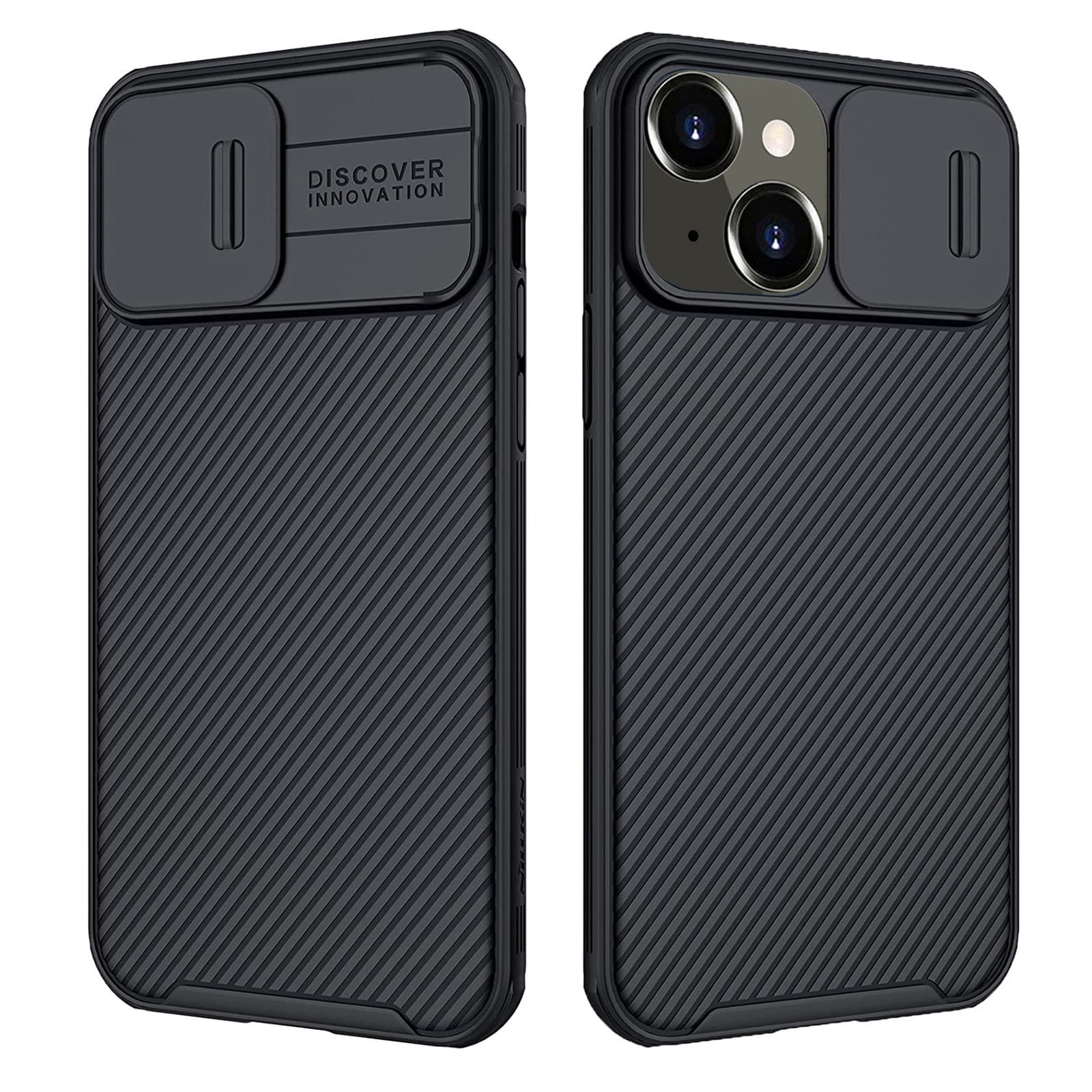 iPhone 13 Case with Camera Cover, iPhone 13 Slim Fit Thin Polycarbonate Protective Shockproof Anti-Scratch Cover with Slide Camera Cover, Upgraded Case for Apple iPhone 13 6.1 inch,Black