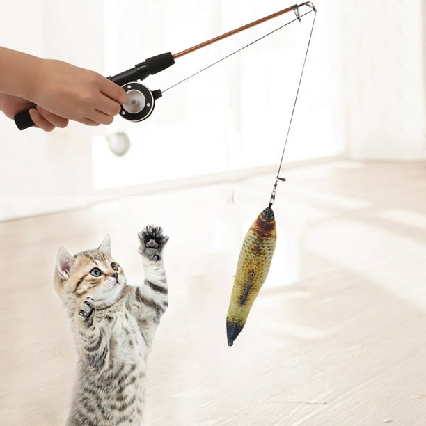 Retractable Cat Teaser Wand Cat Retractable Fishing Pole Interactive Cat  Toys Retractable Cat Teaser Wand Toy Interactive Fishing Rod With  Simulation Fish For Cats 