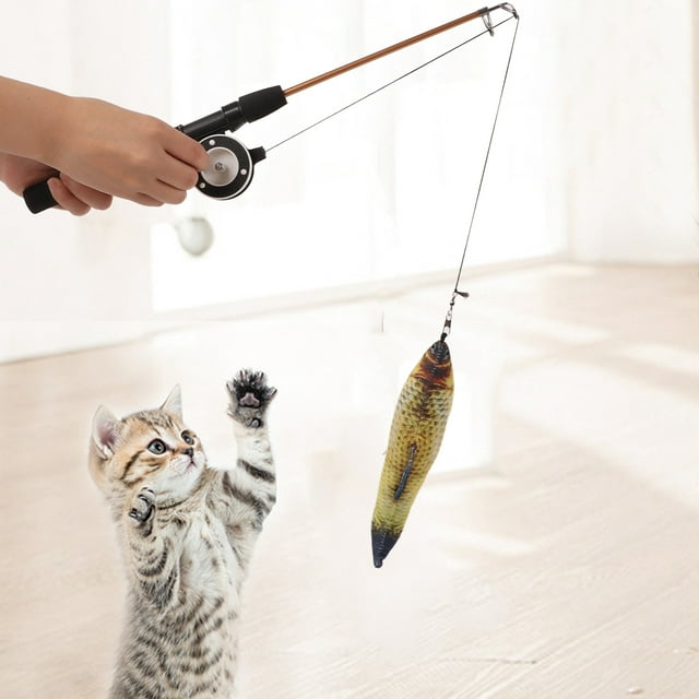 Jouets Chat Teaser Jouet de Pêche Jouet pour Chat Jouet de Pêche pour Chat Jouet de Chat Interactif