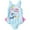 Blue / white, variant on Dreamworks Gabby's Dollhouse Pandy Paws Toddler Girls One Piece Bathing Suit Toddler to Big Kid