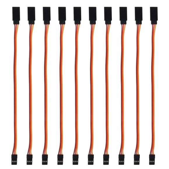ACEIRMC 10pcs 3-Pin Servo Extension Cable Cord Female to Male Lead Wire Connector JR for RC Car Airplanes Remote Control (20cm)