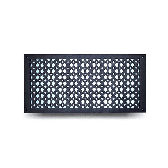 Prima Decorative Hardware Cast Iron Air Return Grill, Black Color Tudor Mushroom Design 10" x 20" Size