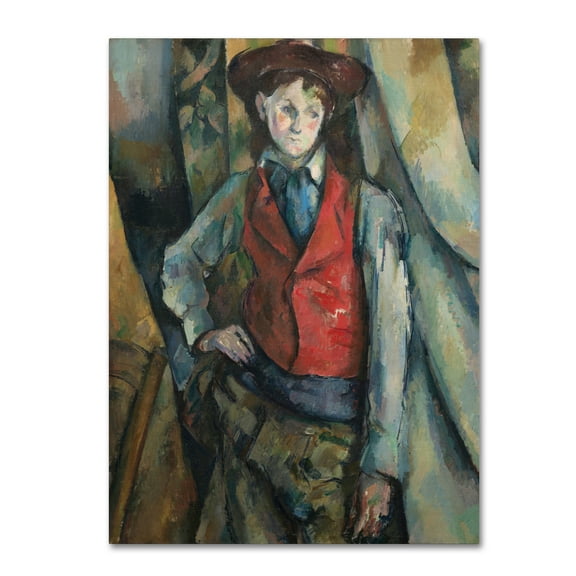 Trademark Fine Art 'Boy In A Red Waistcoat' Canvas Art by Cezanne