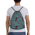 thumbnail image 2 of Kdxio Snake And Rose Print Drawstring Backpack Bag,Waterproof Draw String Back Sack, Gym Drawstring Bags Swim Bag For Unisex, 2 of 9