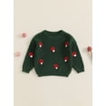 thumbnail image 2 of SUNSIOM Pull pour Bébé Fille Garçon Surdimensionné Broderie Champignon Manches Longues Tricoté Automne Hiver, 2 of 7
