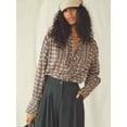 thumbnail image 1 of Free People FP One Plaid Miles Tuxedo Shirt Size M $128, 1 of 1