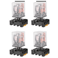 thumbnail image 1 of 4X MK2P-I Clear Shell DPDT AC220V Coil Power Relay Socket Base,4 x Electromagnetic Relay,Black & transparent, 1 of 8