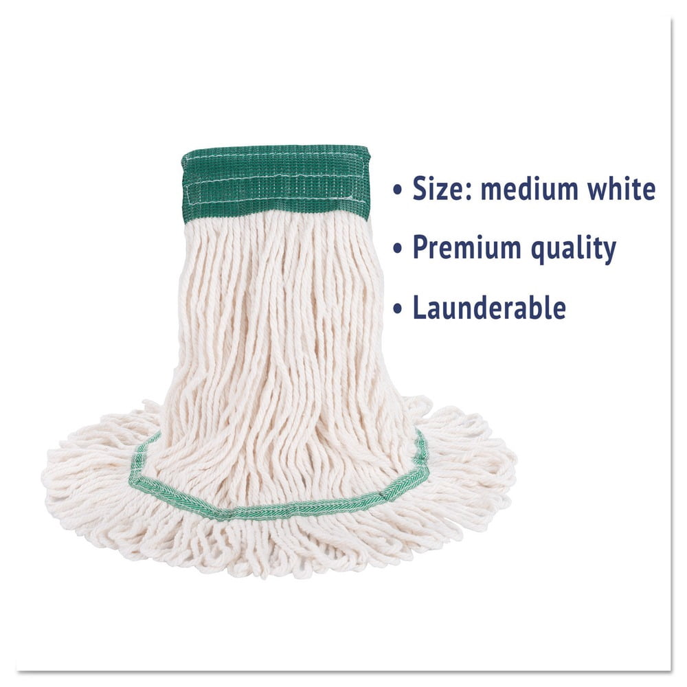 Boardwalk BWK502WHEA Cotton/ Synthetic Fiber Super Loop Wet Mop Head - Medium, White