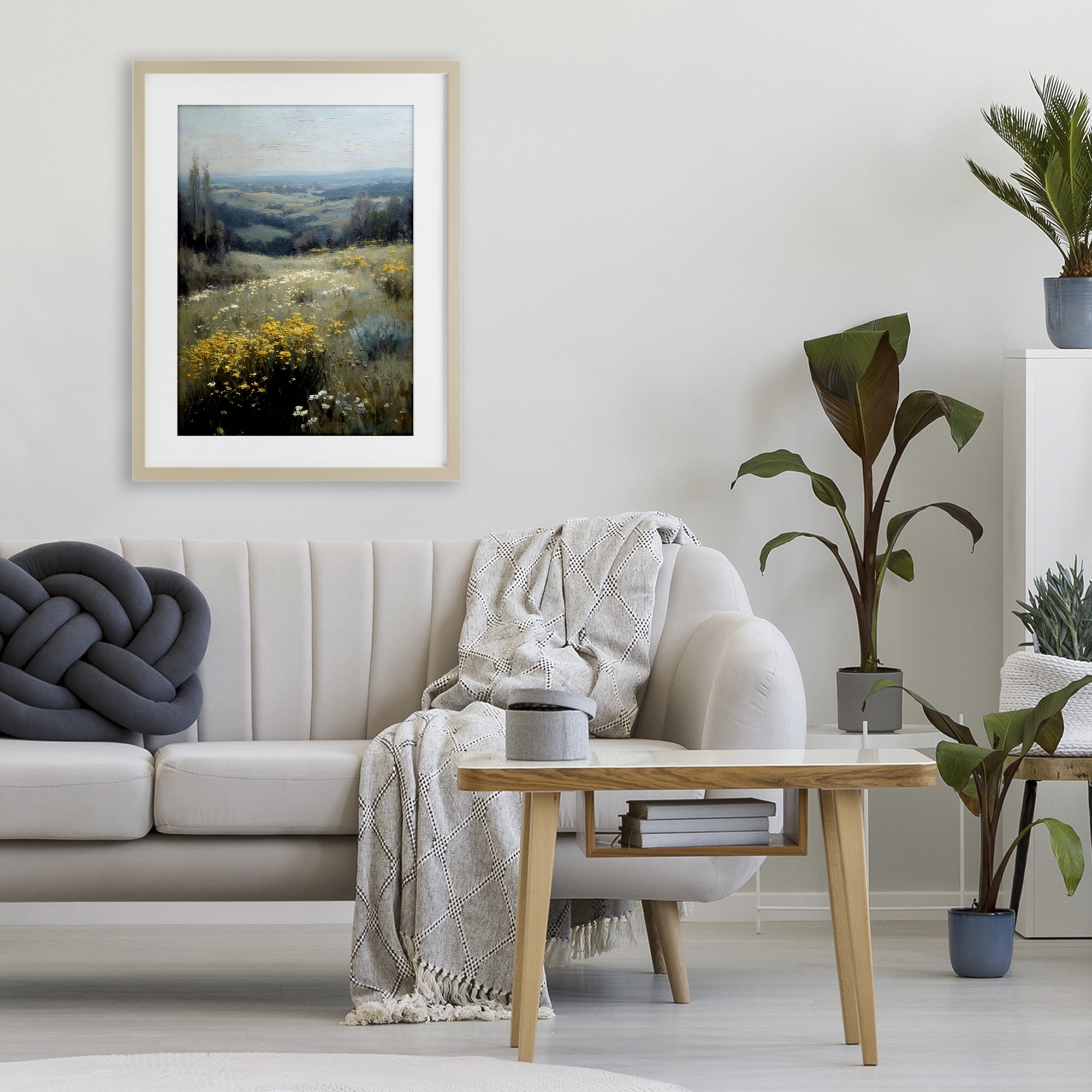 Stupell Industries Sporadic Meadow Flowers Birch Framed Print Under Glass, design by Petal Prints Design