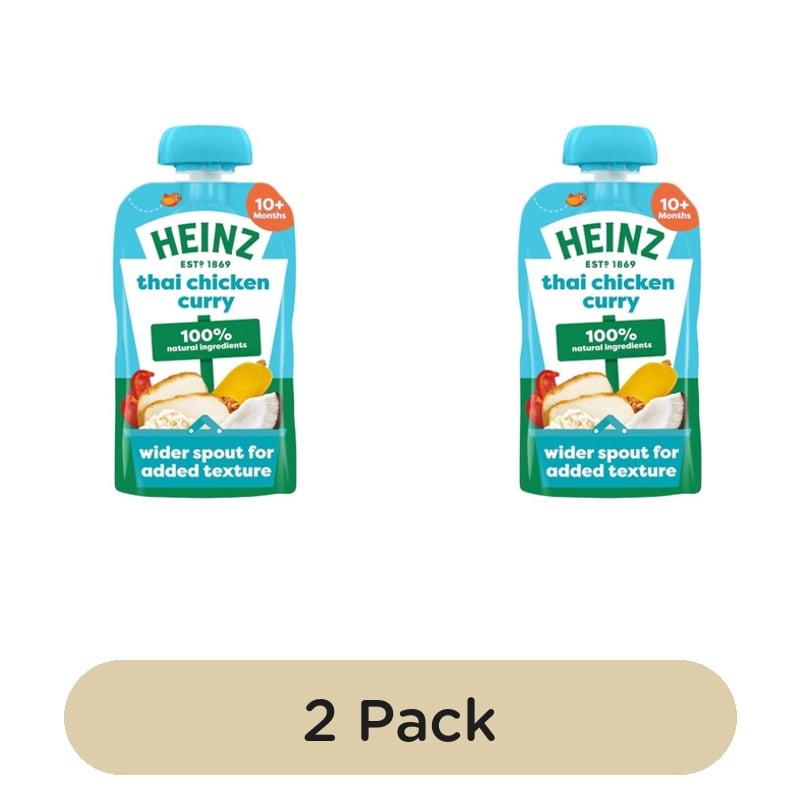 Heinz Thai Chicken Curry Pouch Baby Food 10+ Months 180g, British Import (Pack of 2)