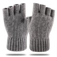 thumbnail image 1 of Guantes de invierno para pantalla táctil para hombre, cálidos para los dedos, acolchados, de lana jacquard, guantes tejidos para los dedos, 1 of 6