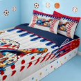 thumbnail image 2 of Manfei Cartoon Baseball Zipper Twin Comforter Sets with Fitted Sheet and 2 Pillowcases, Kawaii Sport Zipper Bedding Set, Red Blue White Multicolor, 2 of 7