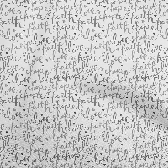 oneOone Velvet Gray Fabric Text Craft Projects Decor Fabric Printed By The Yard 58 Inch Wide