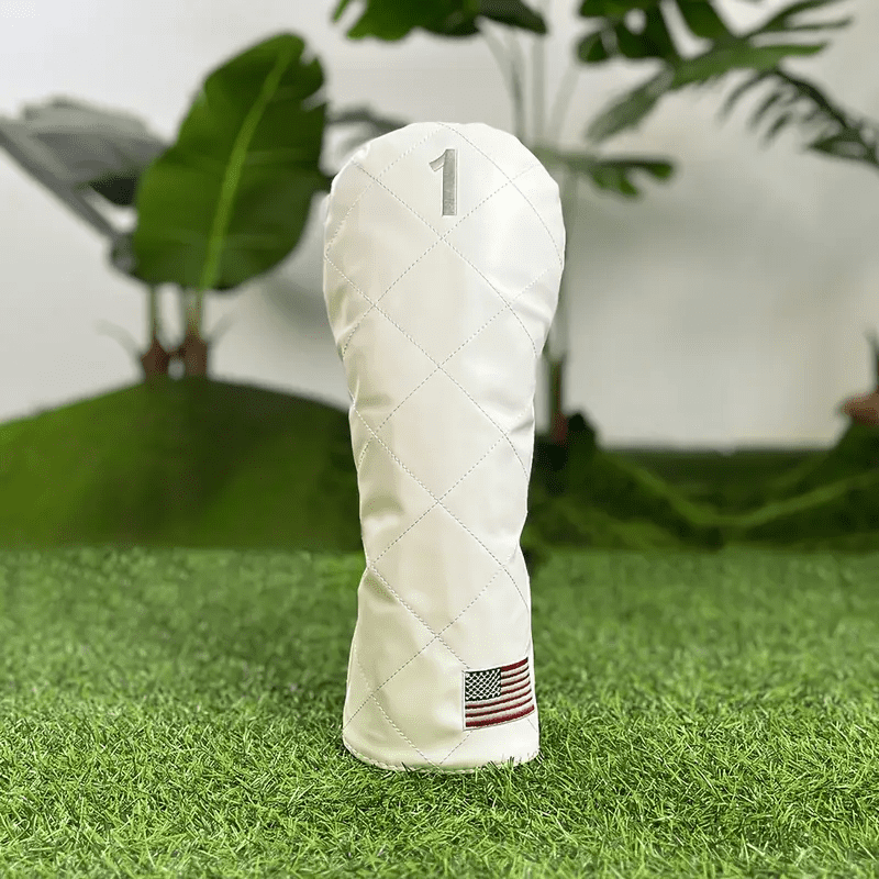 USA Flag Golf Headcover – PU Leather Driver/Fairway/Hybrid Cover