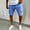 (Casual 19)Blue, variant on Mens Casual Shorts Fashion Breeches Summer Solid Color Button Zipper Pocket Bandage Elastic Waist Short Pants