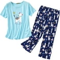 thumbnail image 1 of HAHDAXIA Womens Pajama Set Cotton Capri Pant Pyjama Short Sleeve Sleepwear Summer Pjs, 1 of 5