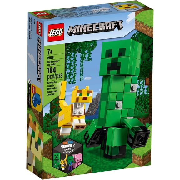 Pre-Owned LEGO Minecraft Creeper BigFig and Ocelot 21156 Figurine Building Toy (184 Pieces)