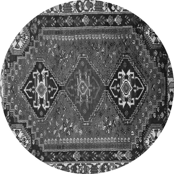 Ahgly Company Indoor Round Persian Gray Traditional Area Rugs, 4' Round